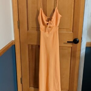 Hello Molly Vibrant Orange Backless Dress